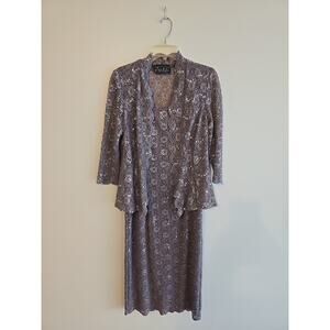 Woman’s Dress Evening Gown With Jacket By Alex Evenings Size 8 - Only Worn Once!